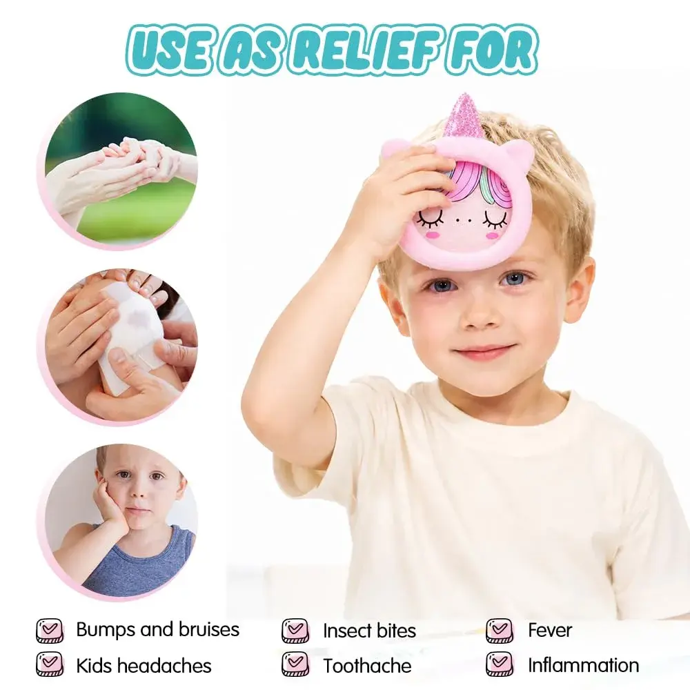 Hilph Kids Ice Packs for Boo Boos, Reusable Gel Cold Packs with Plush Sleeves, 3 Pcs (Unicorn, Duck, Reindeer) | Pain Relief for Toddlers - view 2