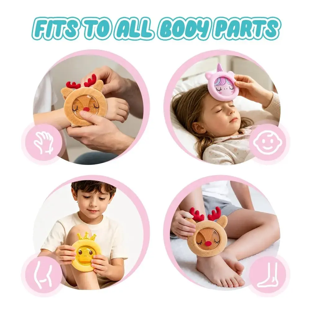 Hilph Kids Ice Packs for Boo Boos, Reusable Gel Cold Packs with Plush Sleeves, 3 Pcs (Unicorn, Duck, Reindeer) | Pain Relief for Toddlers - view 4