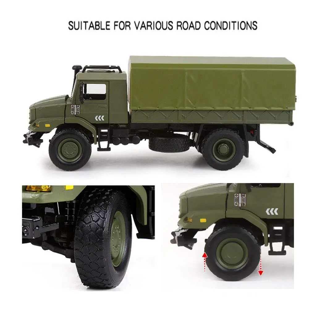 Ailejia Classic Military Diecast Transport Trucks 9" x 3.7" x 2.9" | Retro Army Model for Collectors & Gifts - view 6