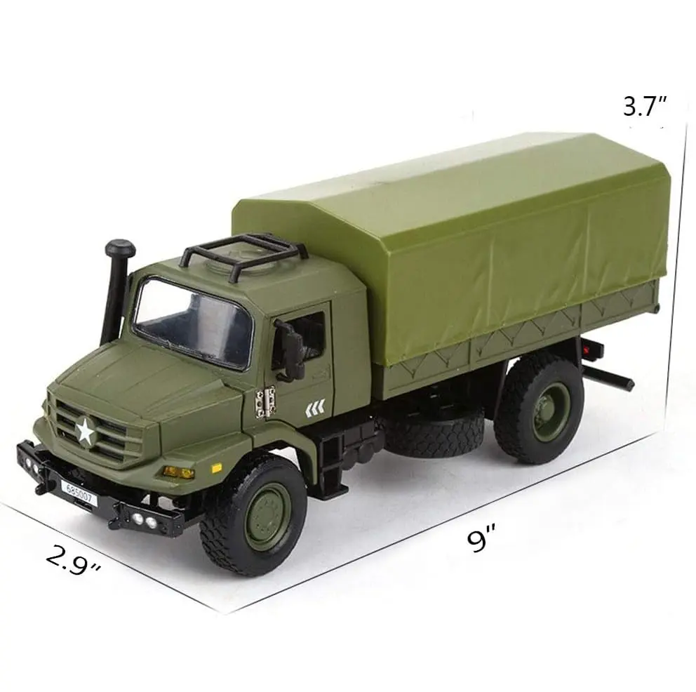 Ailejia Classic Military Diecast Transport Trucks 9" x 3.7" x 2.9" | Retro Army Model for Collectors & Gifts - view 4