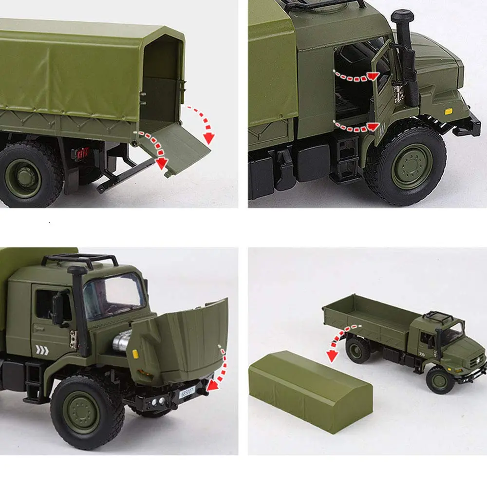 Ailejia Classic Military Diecast Transport Trucks 9" x 3.7" x 2.9" | Retro Army Model for Collectors & Gifts - view 5