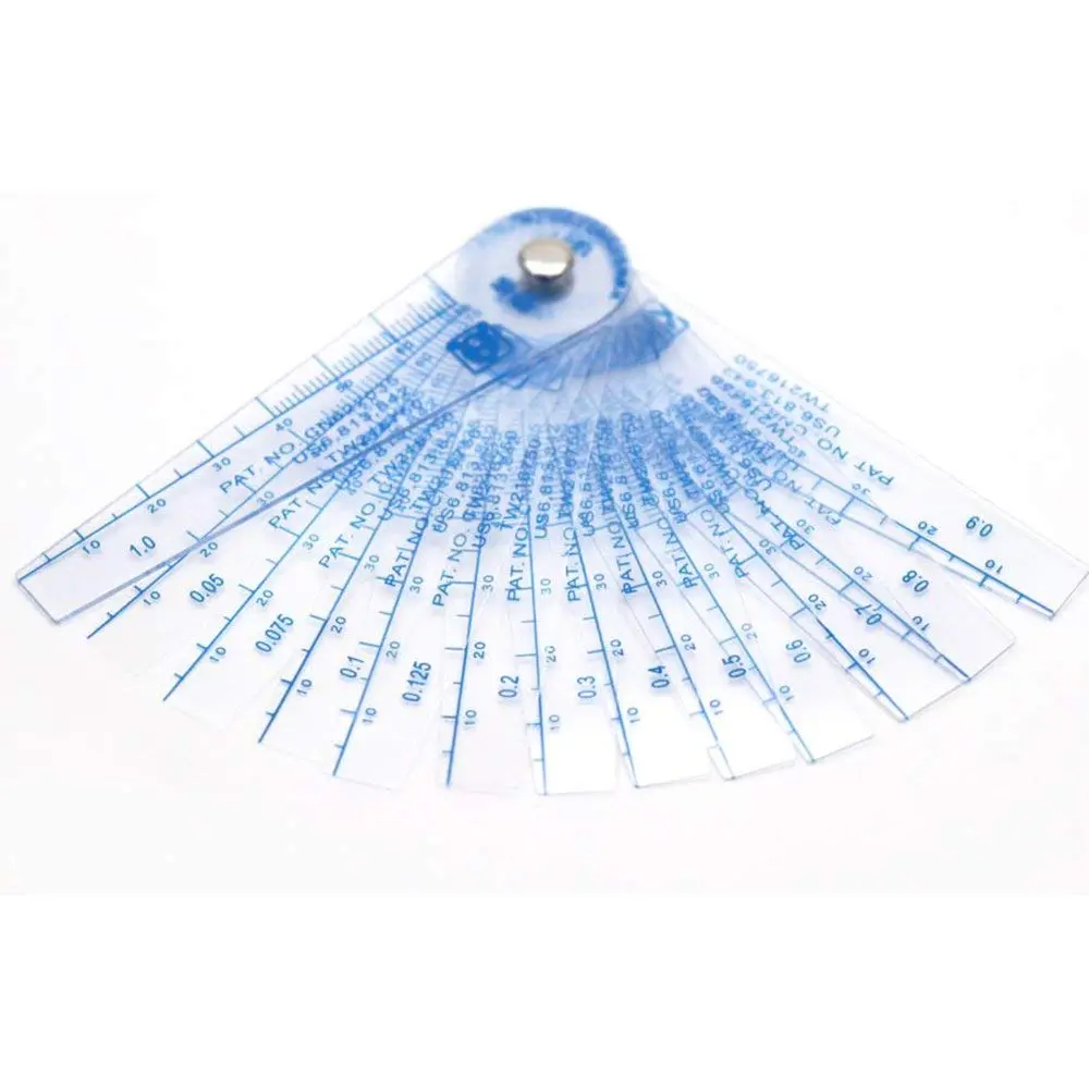 BESNIN Plastic Feeler Gauge 13-in-1 Gap Measuring Tool 1mm (0.04 in) | Foldable Metric Imperial for Valve Shim Use - view 5