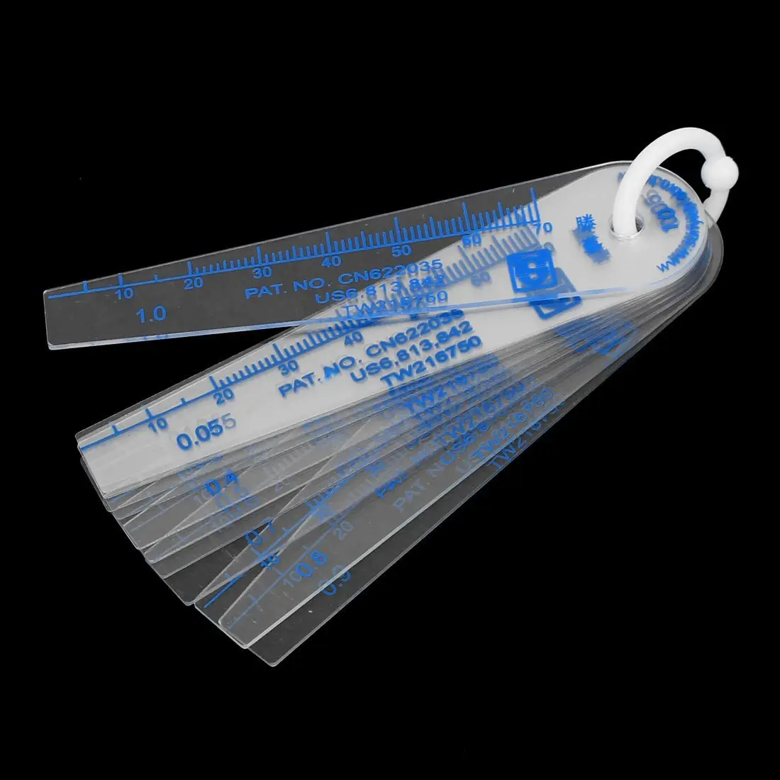 BESNIN Plastic Feeler Gauge 13-in-1 Gap Measuring Tool 1mm (0.04 in) | Foldable Metric Imperial for Valve Shim Use - view 6