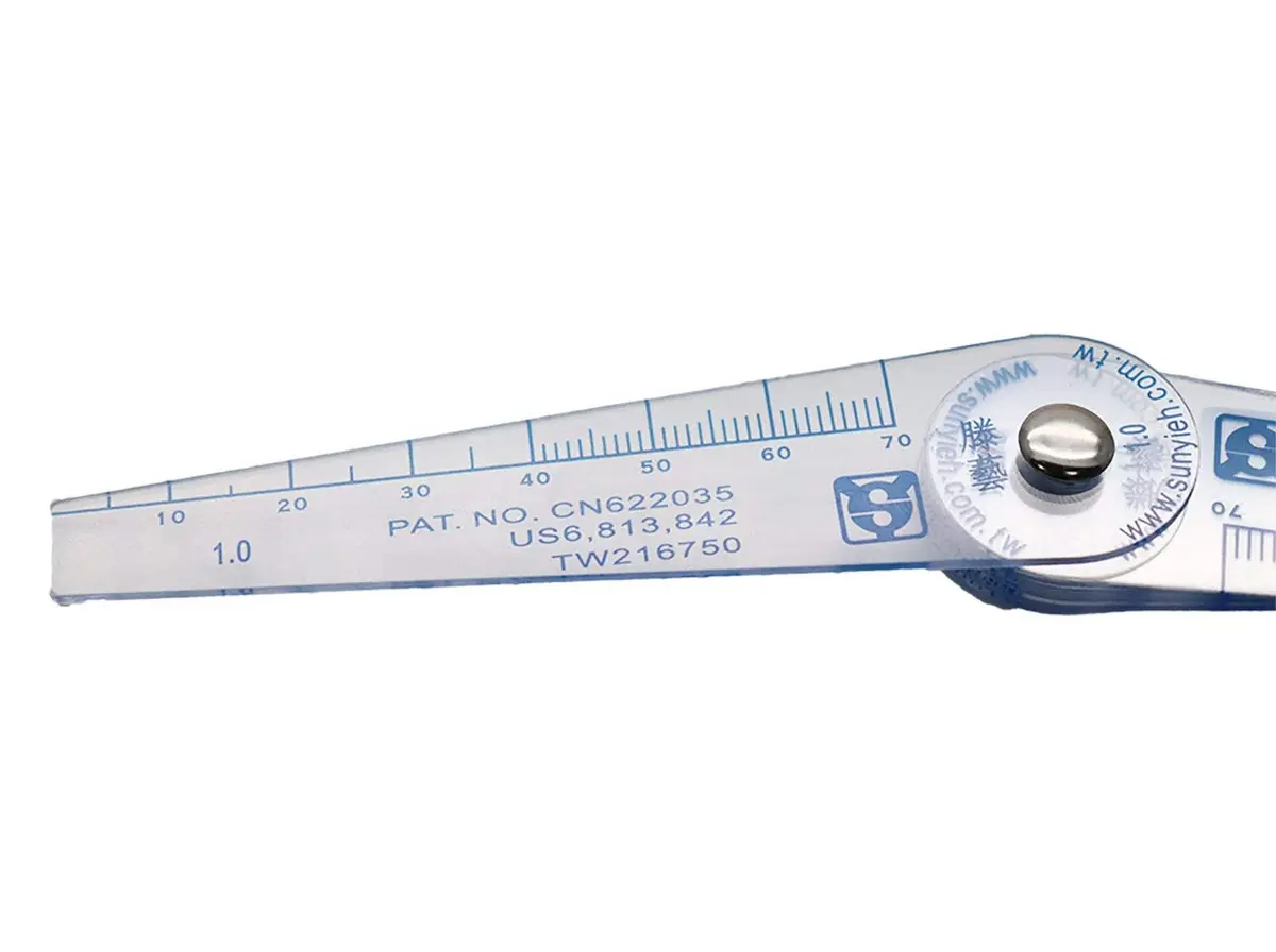 BESNIN Plastic Feeler Gauge 13-in-1 Gap Measuring Tool 1mm (0.04 in) | Foldable Metric Imperial for Valve Shim Use - view 2