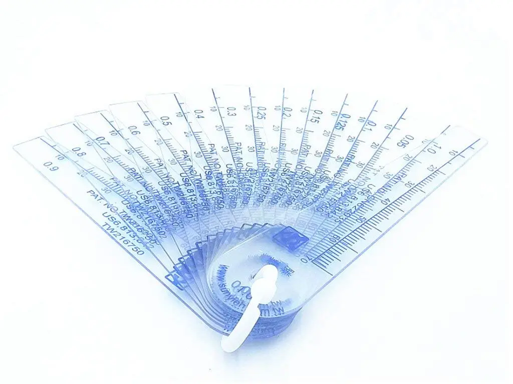 BESNIN Plastic Feeler Gauge 13-in-1 Gap Measuring Tool 1mm (0.04 in) | Foldable Metric Imperial for Valve Shim Use - view 3