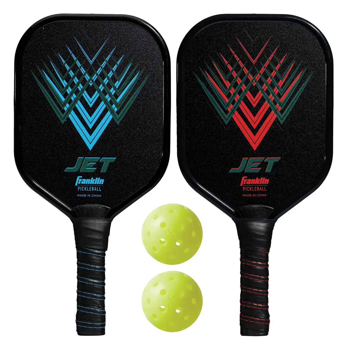 Franklin Sports Jet Pickleball Paddle and Ball Set - Aluminum - 2 Player - USAPA Approved - main product image