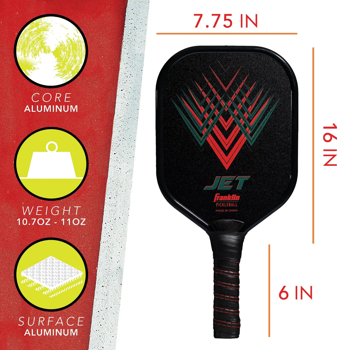 Franklin Sports Jet Pickleball Paddle and Ball Set - Aluminum - 2 Player - USAPA Approved - view 2