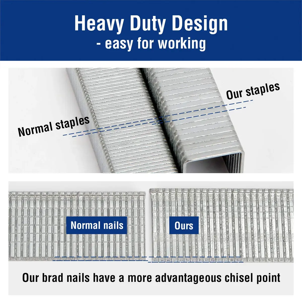 WORKPRO Heavy Duty T50 Staples & 18G Brad Nails Combo 7500-Count | 1/2-Inch, 3/8-Inch Staples & 5/8-Inch Nails - view 7