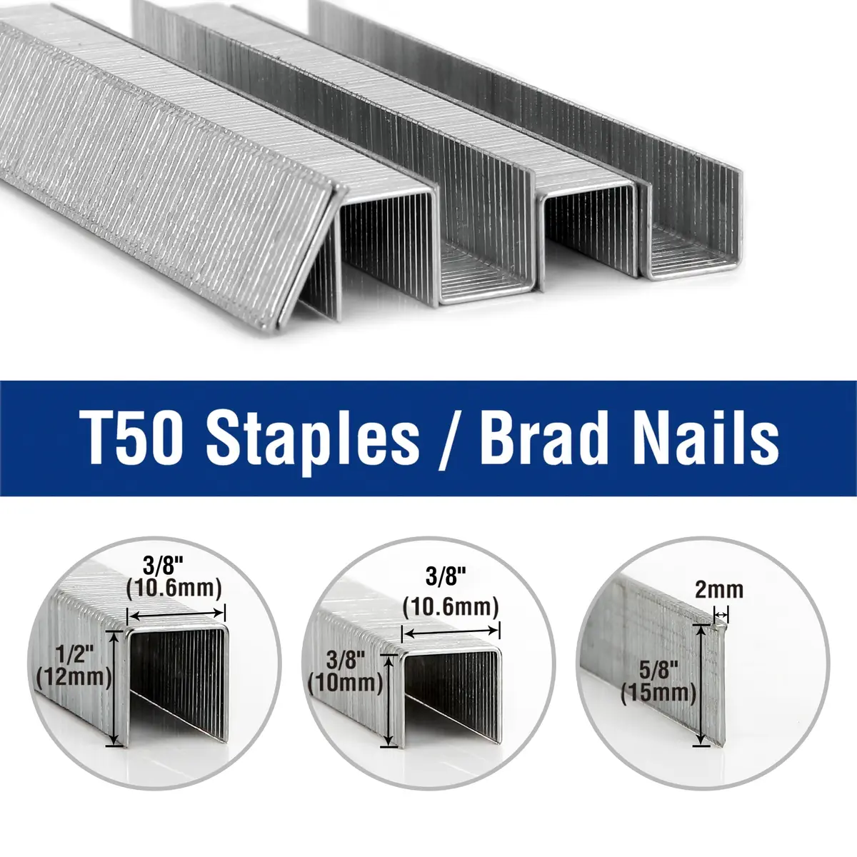 WORKPRO Heavy Duty T50 Staples & 18G Brad Nails Combo 7500-Count | 1/2-Inch, 3/8-Inch Staples & 5/8-Inch Nails - view 2