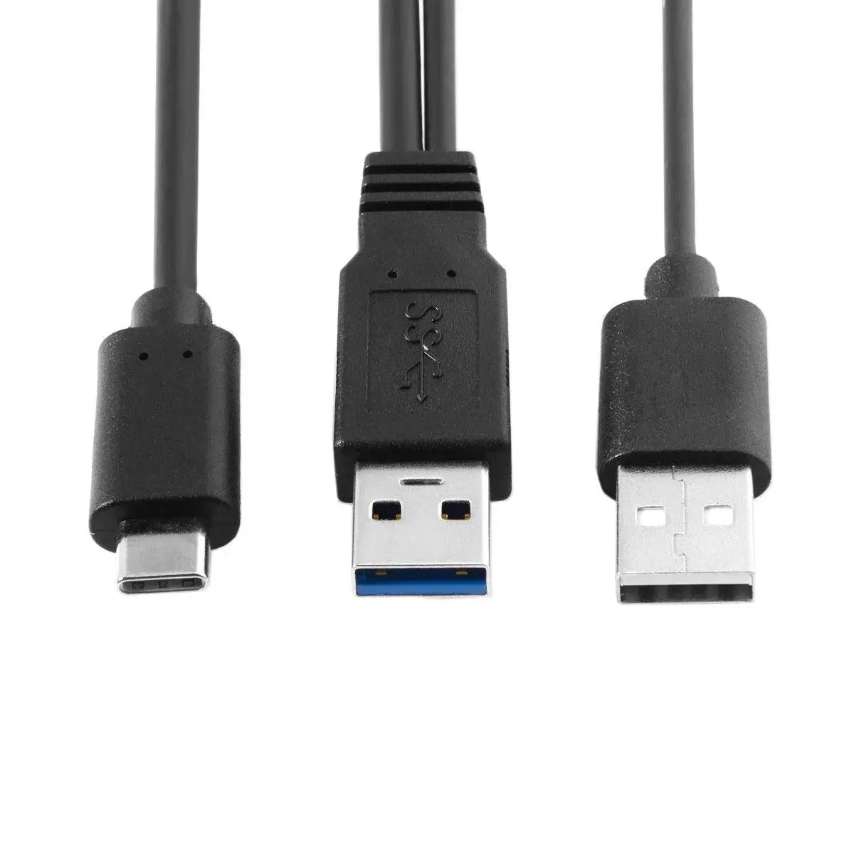 cablecc USB-C to Dual USB-A Y Cable 60cm | Power & Data for Laptops & Hard Drives - main product image