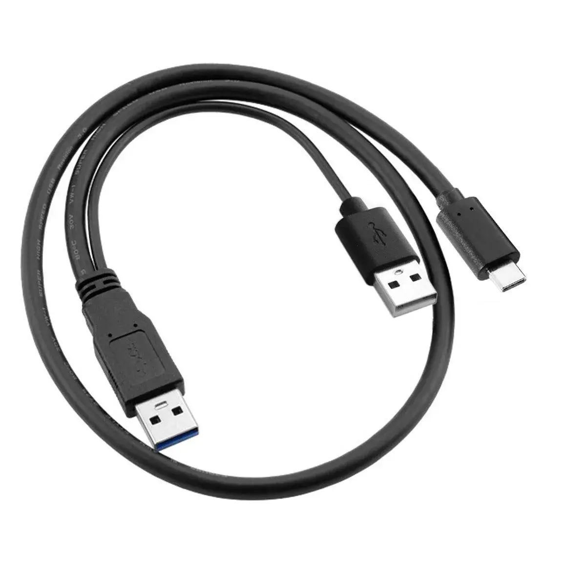 cablecc USB-C to Dual USB-A Y Cable 60cm | Power & Data for Laptops & Hard Drives - view 3