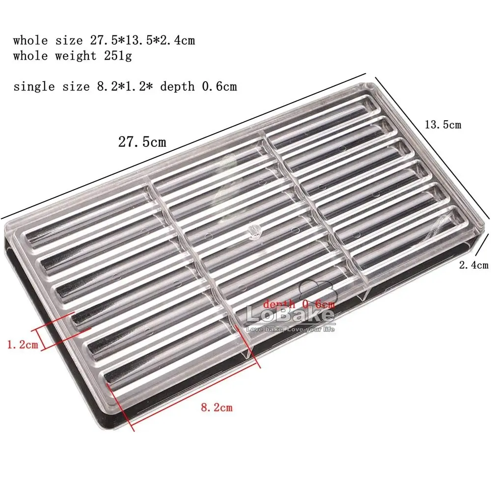 LoBake Food Preparation Mold 18 Cavities | Polycarbonate Candy & Ice Cube Mold, 27.5x13.5cm, 251g - view 2