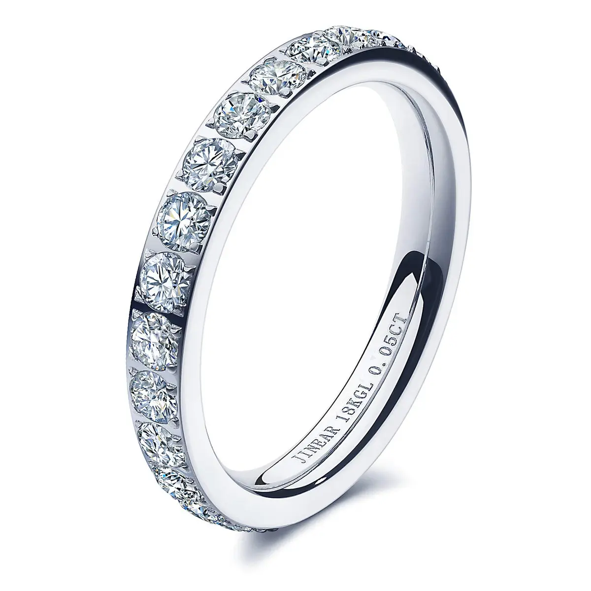 JINEAR 3mm Wedding Bands for Women Eternity Ring 18K Gold Plated Cubic Zirconia Size 5-10 | Elegant Gift for Her - main product image