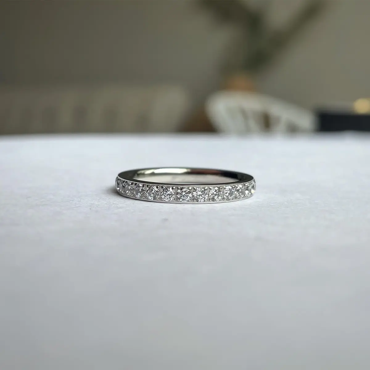 JINEAR 3mm Wedding Bands for Women Eternity Ring 18K Gold Plated Cubic Zirconia Size 5-10 | Elegant Gift for Her - view 4