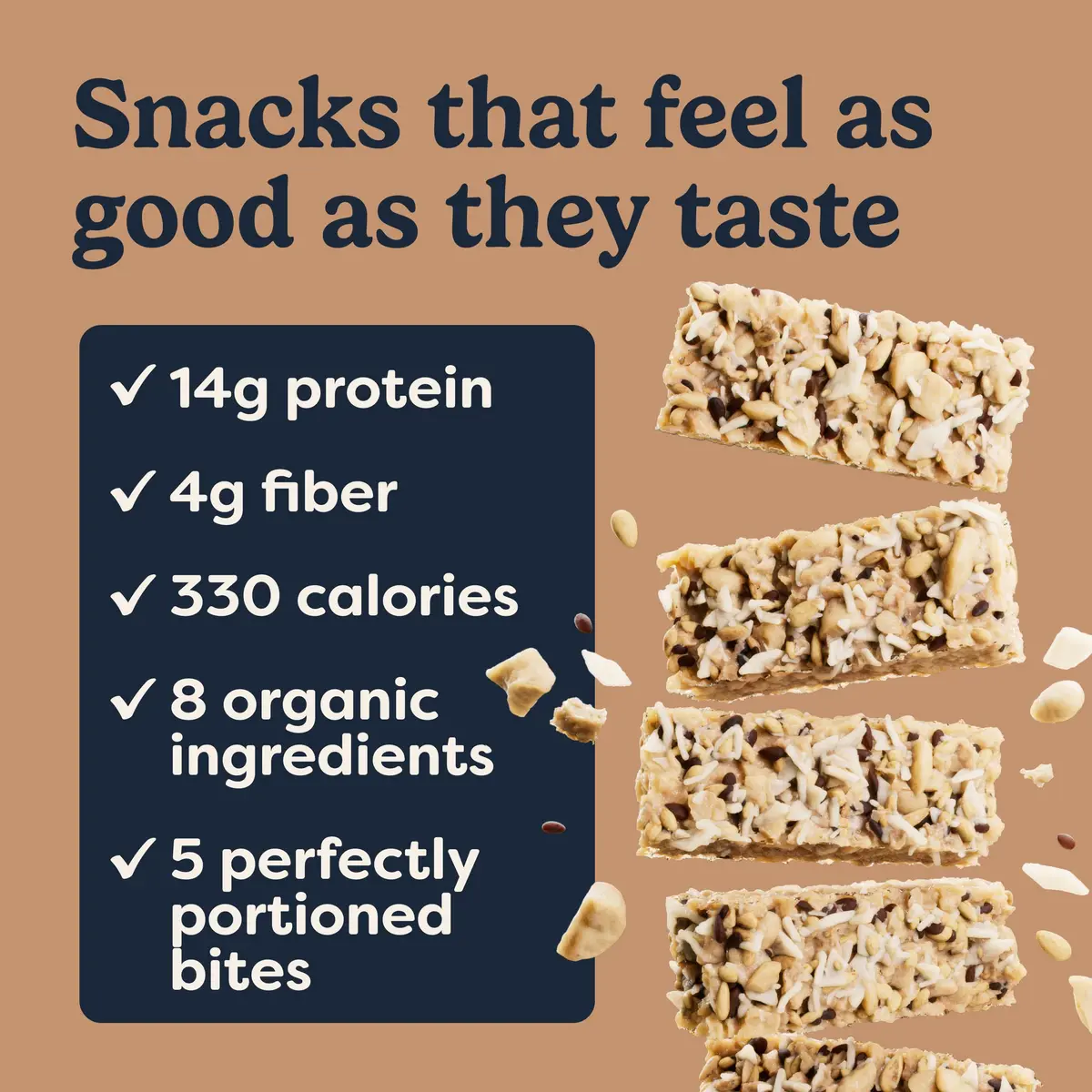 Tosi Plant Based Nut Bars Coconut 12 Pack | Vegan Snack with 14g Protein (2.4oz each) - view 4