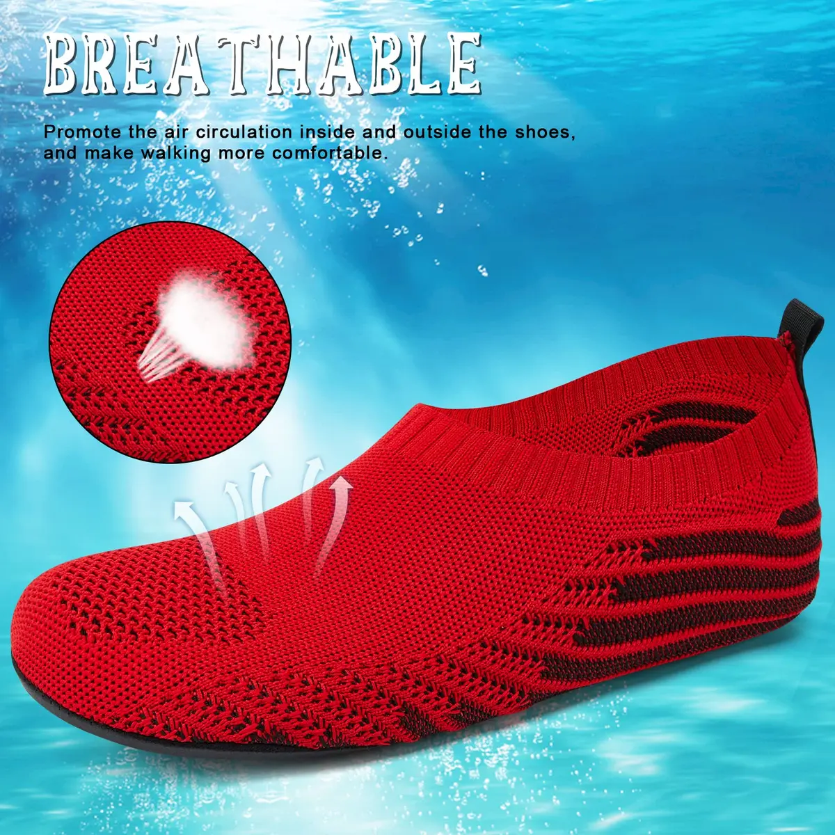 ANLUKE Water Shoes for Women Men | Quick-Dry Swim Shoes for Pool & Beach | Unisex, Breathable Knit, All-Terrain TPR Sole - view 3