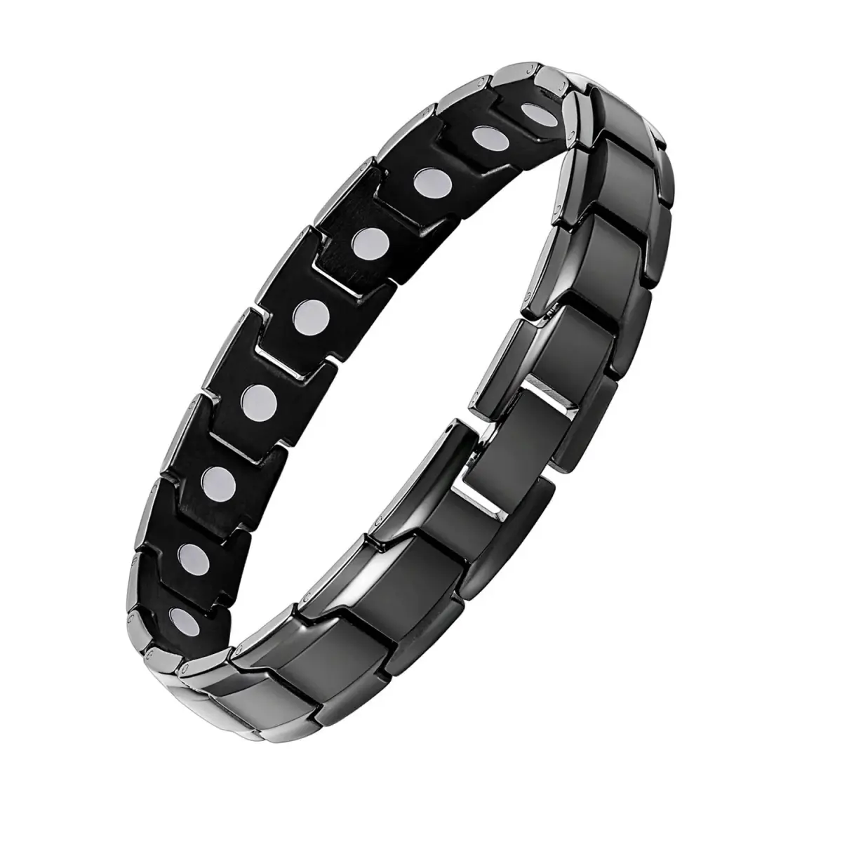 Feraco Mens Magnetic Bracelet 22cm (8.66 inch) | 18 Neodymium Magnets for Wrist Therapy - main product image
