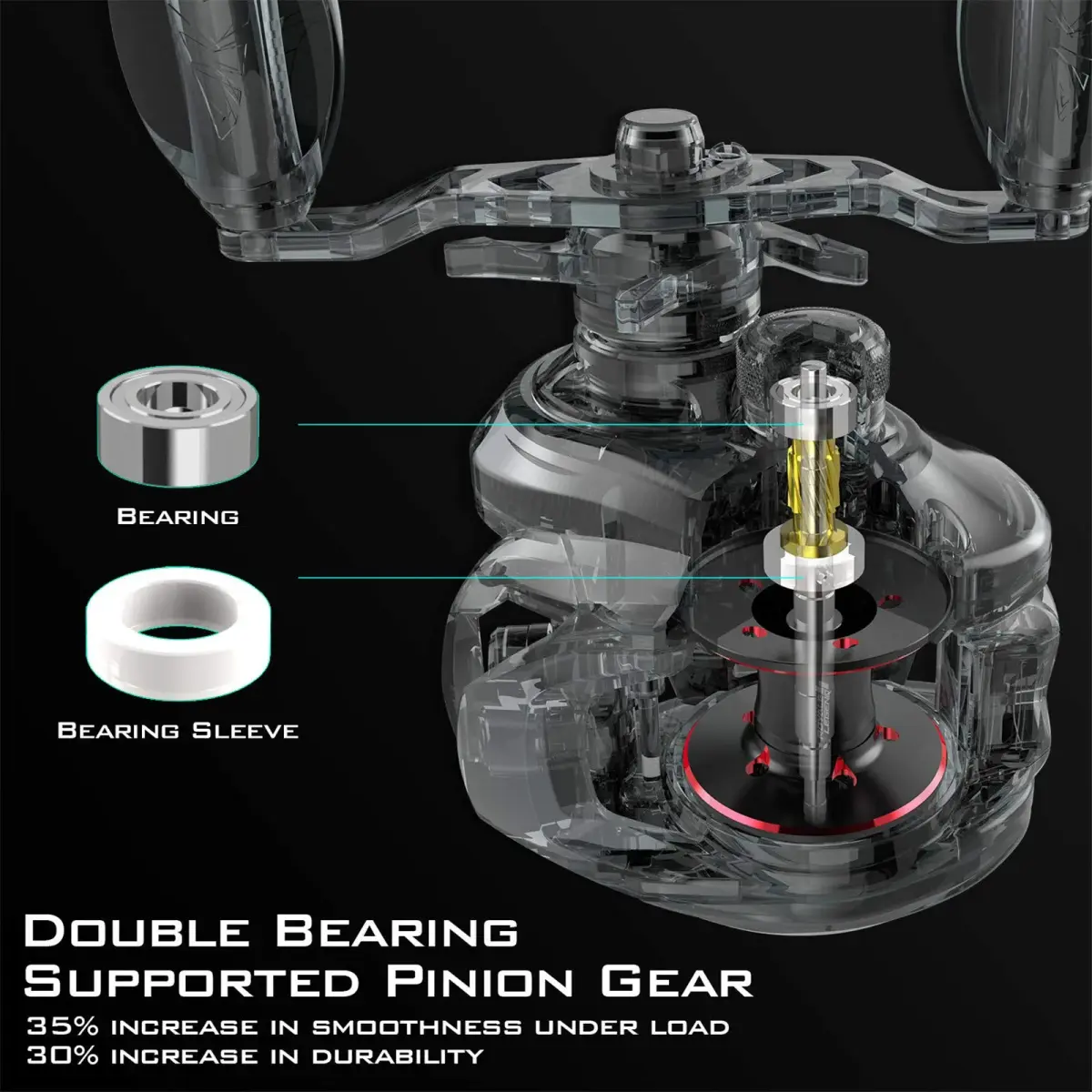 KastKing Royale Legend II Baitcasting Reel 5.4:1/7.2:1 Gear Ratio 17.6lb Carbon Fiber Drag | Compact Design Fishing Reel - view 3