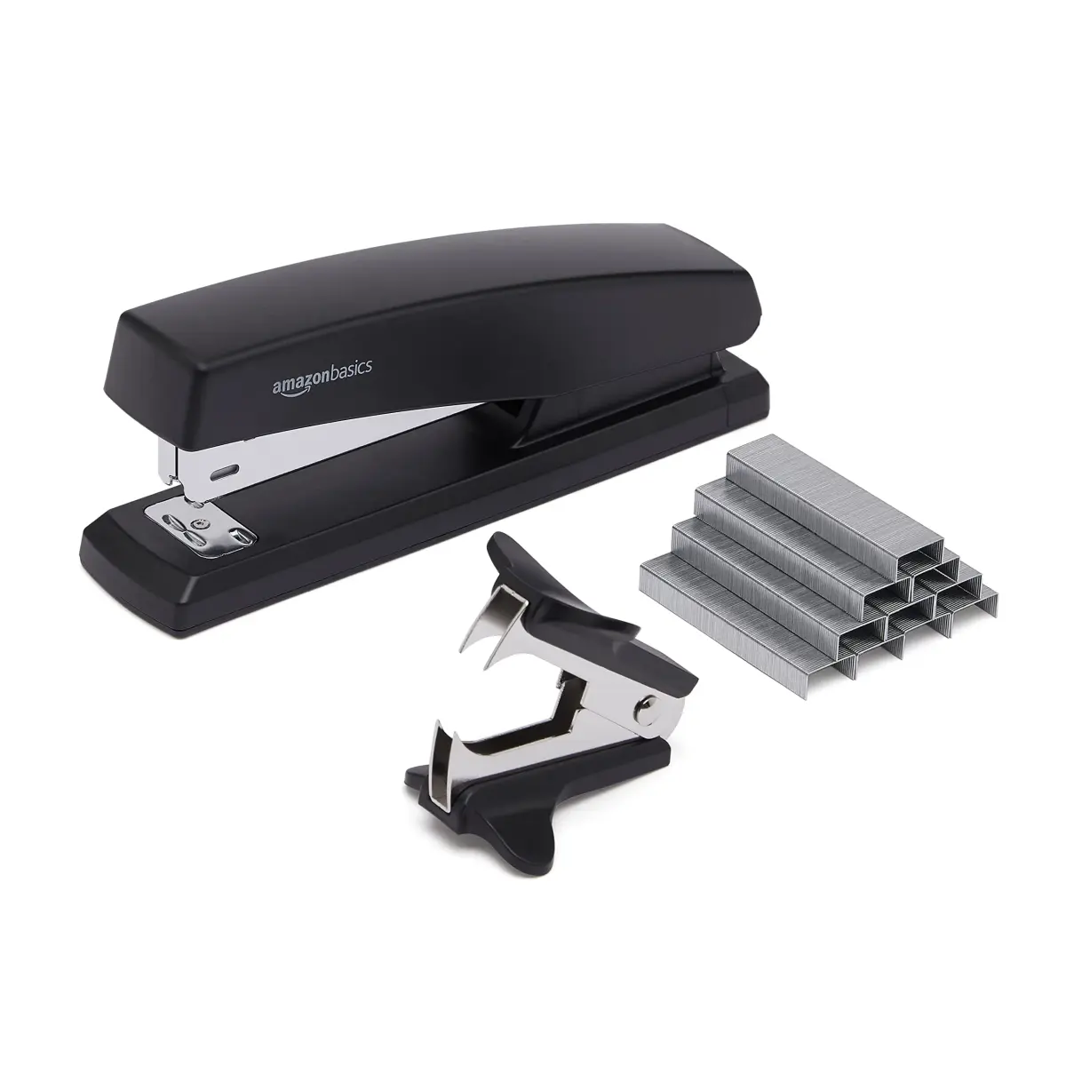 Amazon Basics Desktop Stapler Value Pack with 3000 Staples & Removers, Black, 3-Pack | Standard 25-Sheet Capacity - view 4