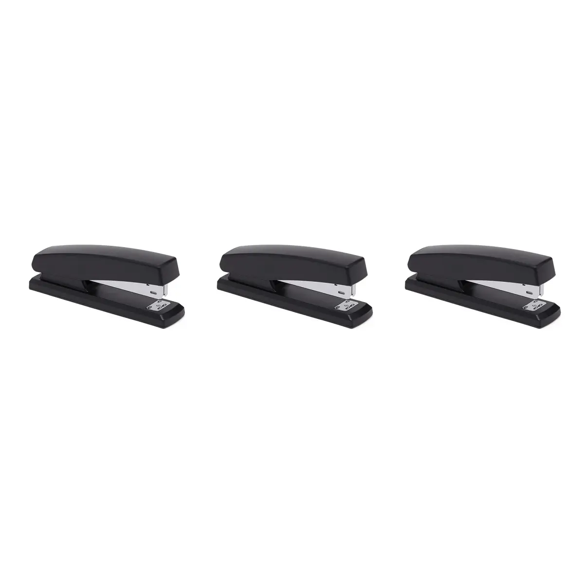 Amazon Basics Desktop Stapler Value Pack with 3000 Staples & Removers, Black, 3-Pack | Standard 25-Sheet Capacity - view 2
