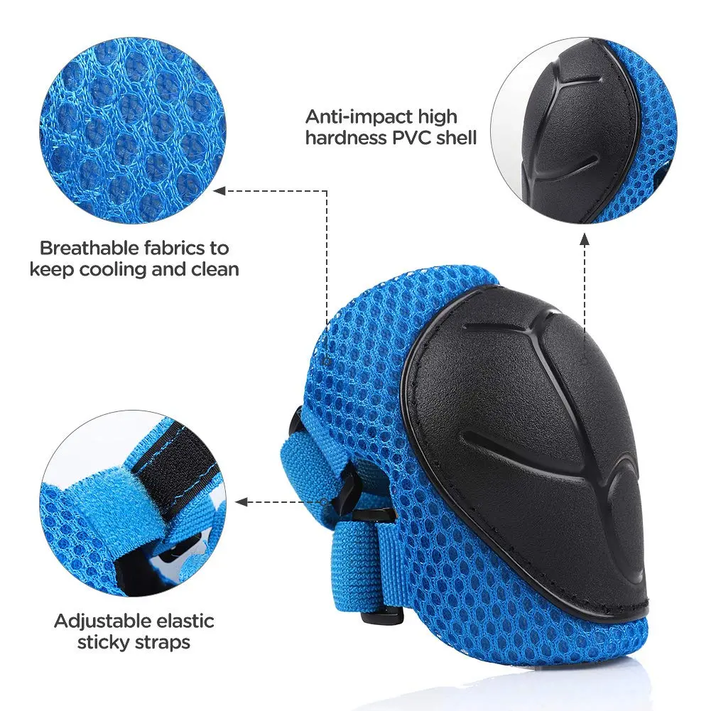 DaCool Kids Bike Helmet and Protective Gear Set with Knee Pads, Blue, Small (50-54cm / 18.9-21.3in) - view 6