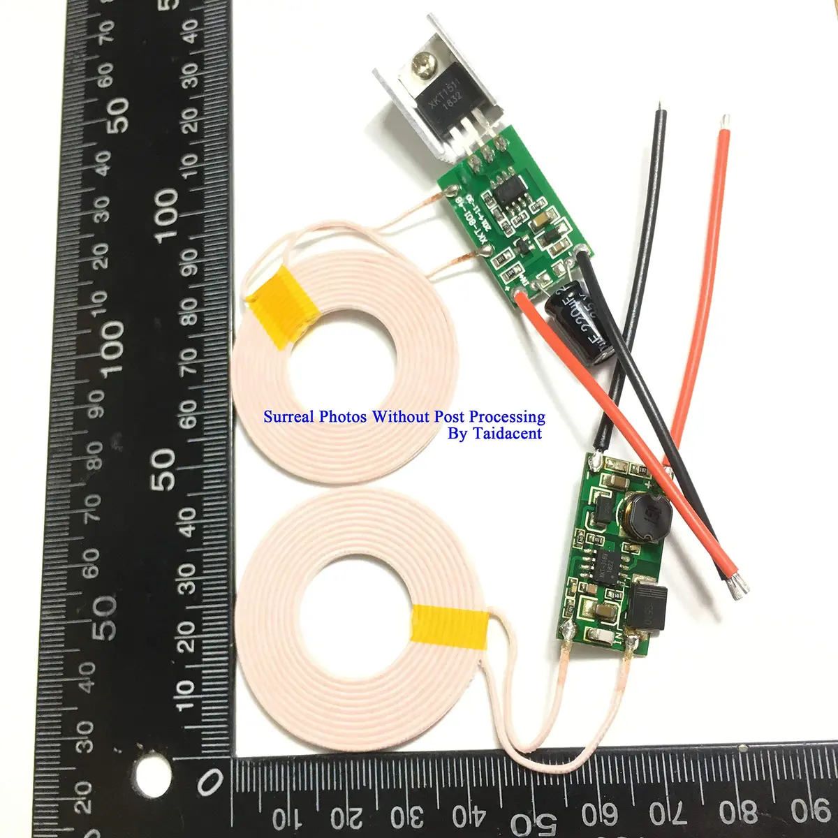 Taidacent 12V 1A Wireless Charging Module with 43mm Coils | 10W DC Input, 5mm Transmission Distance - view 3