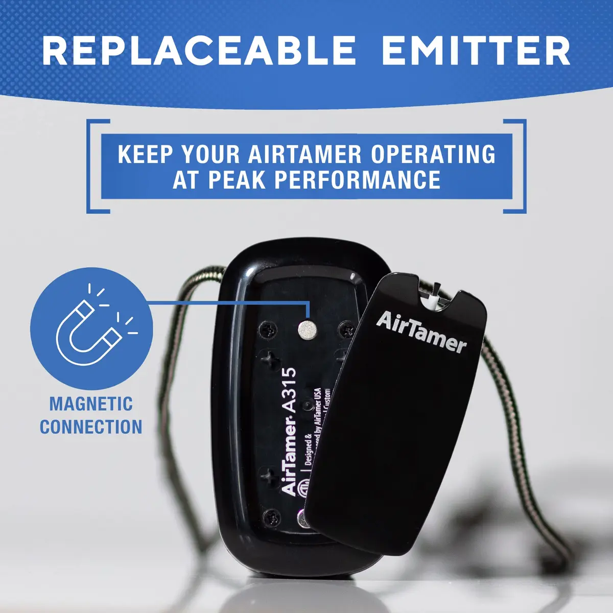 AirTamer A315 Replacement Negative Ion Emitter Covers Black 2-Pack | For Personal Air Purifier - view 3