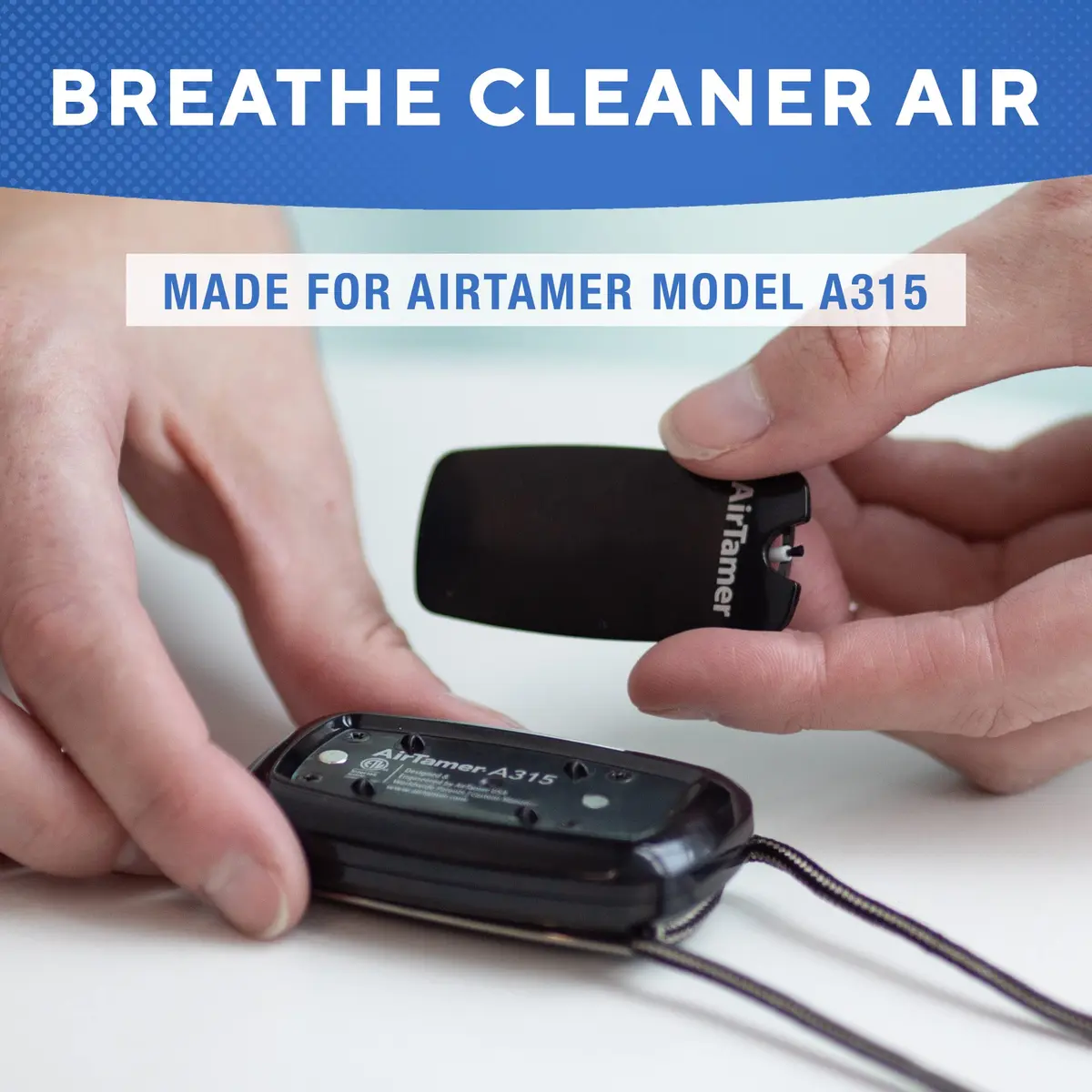 AirTamer A315 Replacement Negative Ion Emitter Covers Black 2-Pack | For Personal Air Purifier - view 4