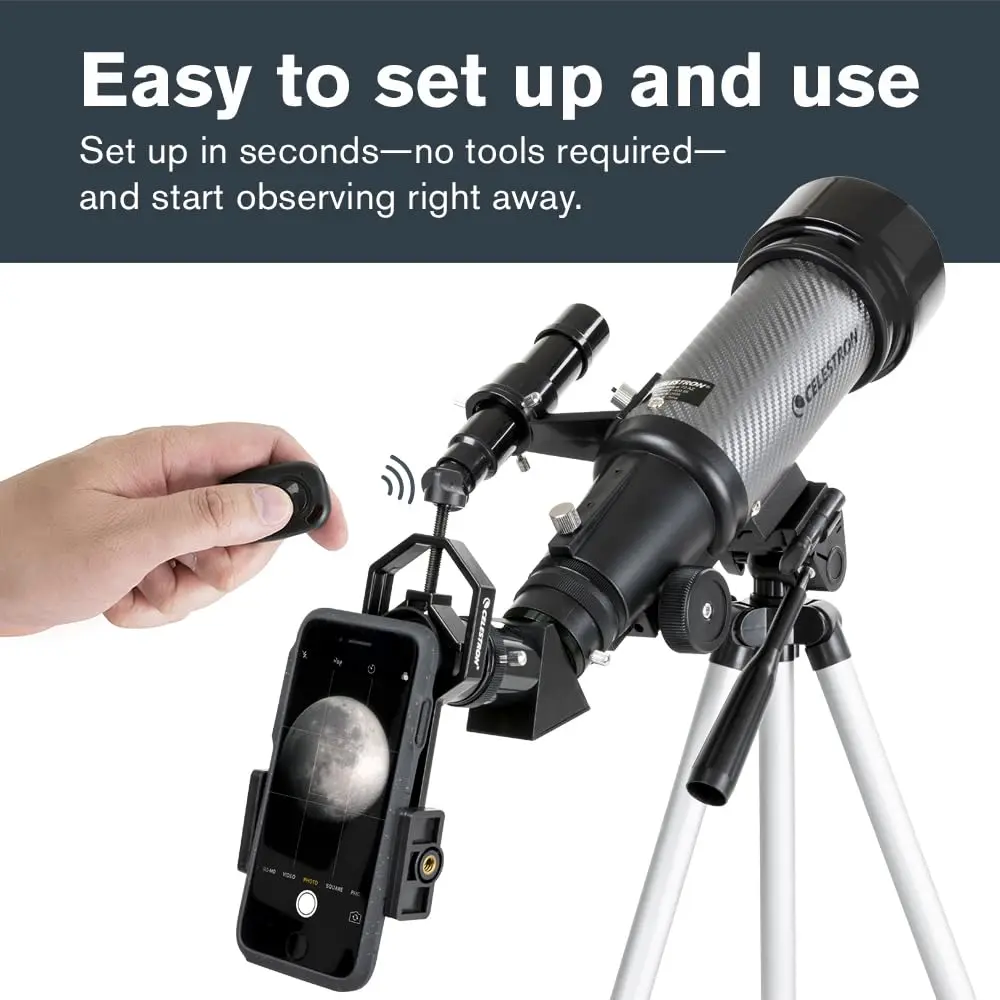 Celestron Travel Scope 70mm DX Refractor Telescope Kit with Backpack | Bright, Sharp Views for Beginners & Travel - view 2