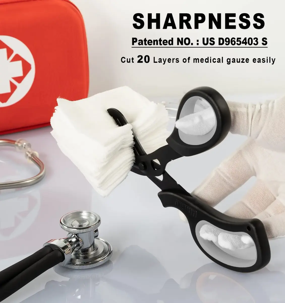 MEUUT 8-Inch Medical Trauma Shears (2-Pack) | Surgical Grade Stainless Steel with Serrated Blades - view 2