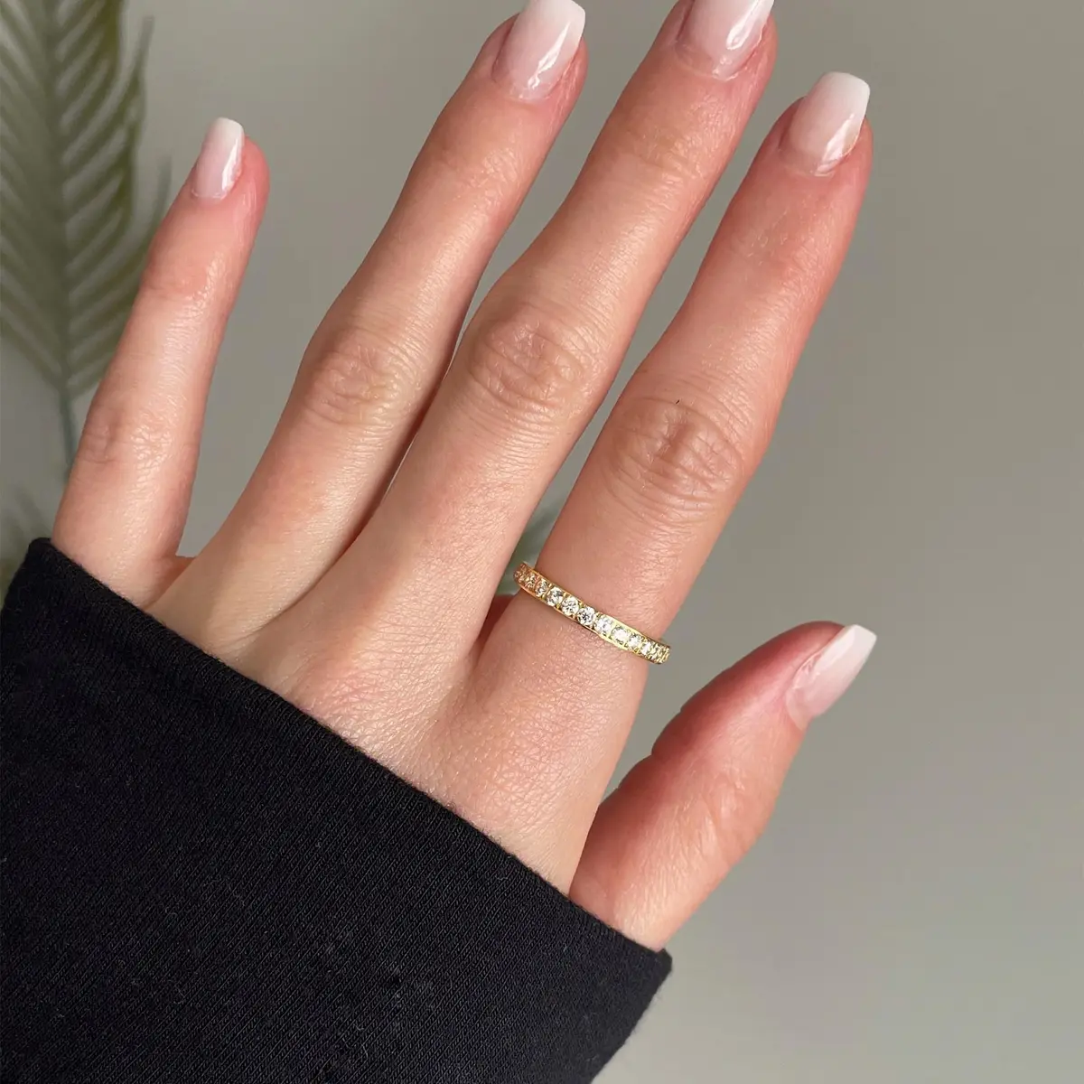 JINEAR Wedding Band for Women 3mm Gold Plated Cubic Zirconia Size 5-10 | Elegant Eternity Ring - view 6