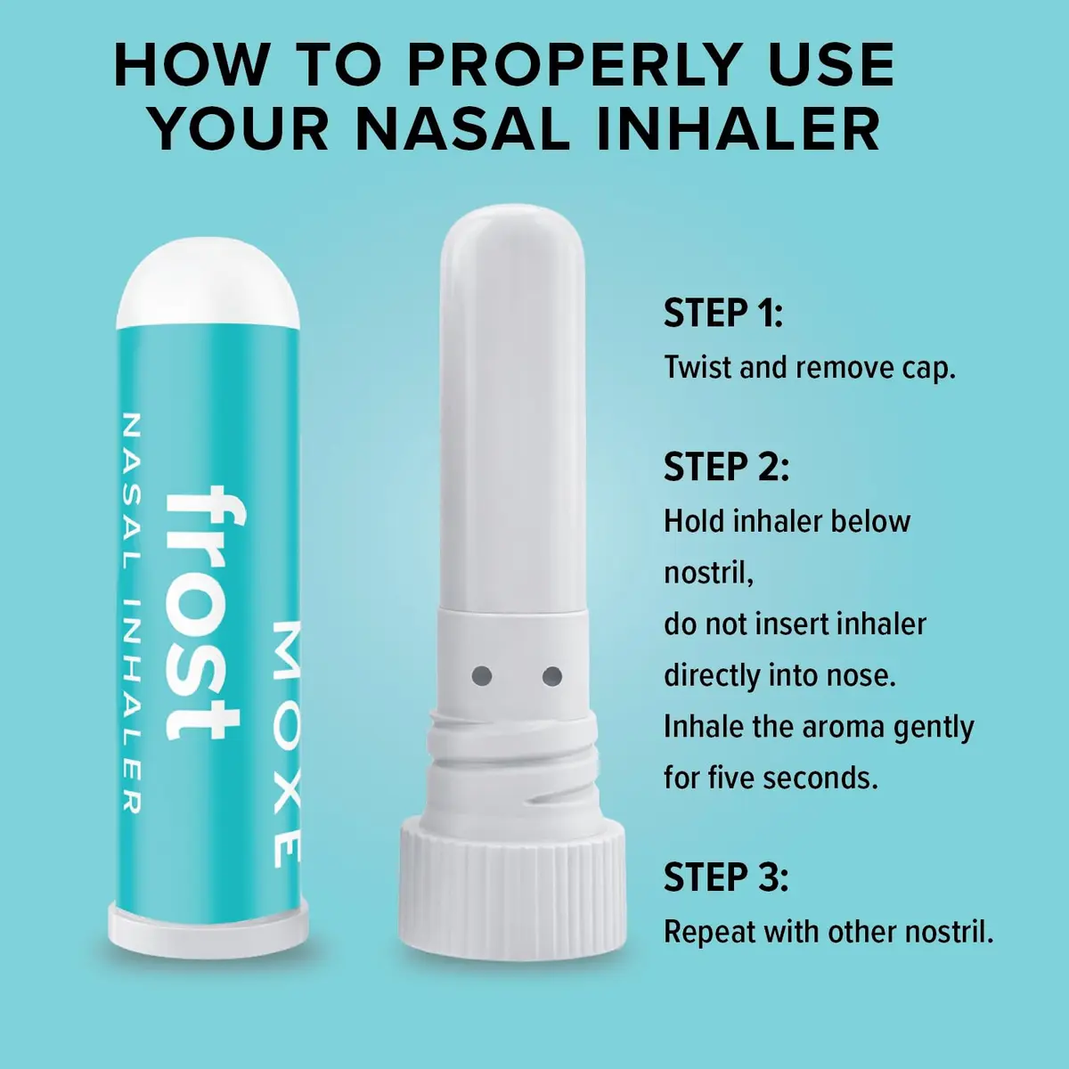 MOXE Frost Refreshing Scent Nasal Inhaler Stick for Breathing Support 3PK | Energizing Aromatherapy with Peppermint, Eucalyptus & Wintergreen - view 7