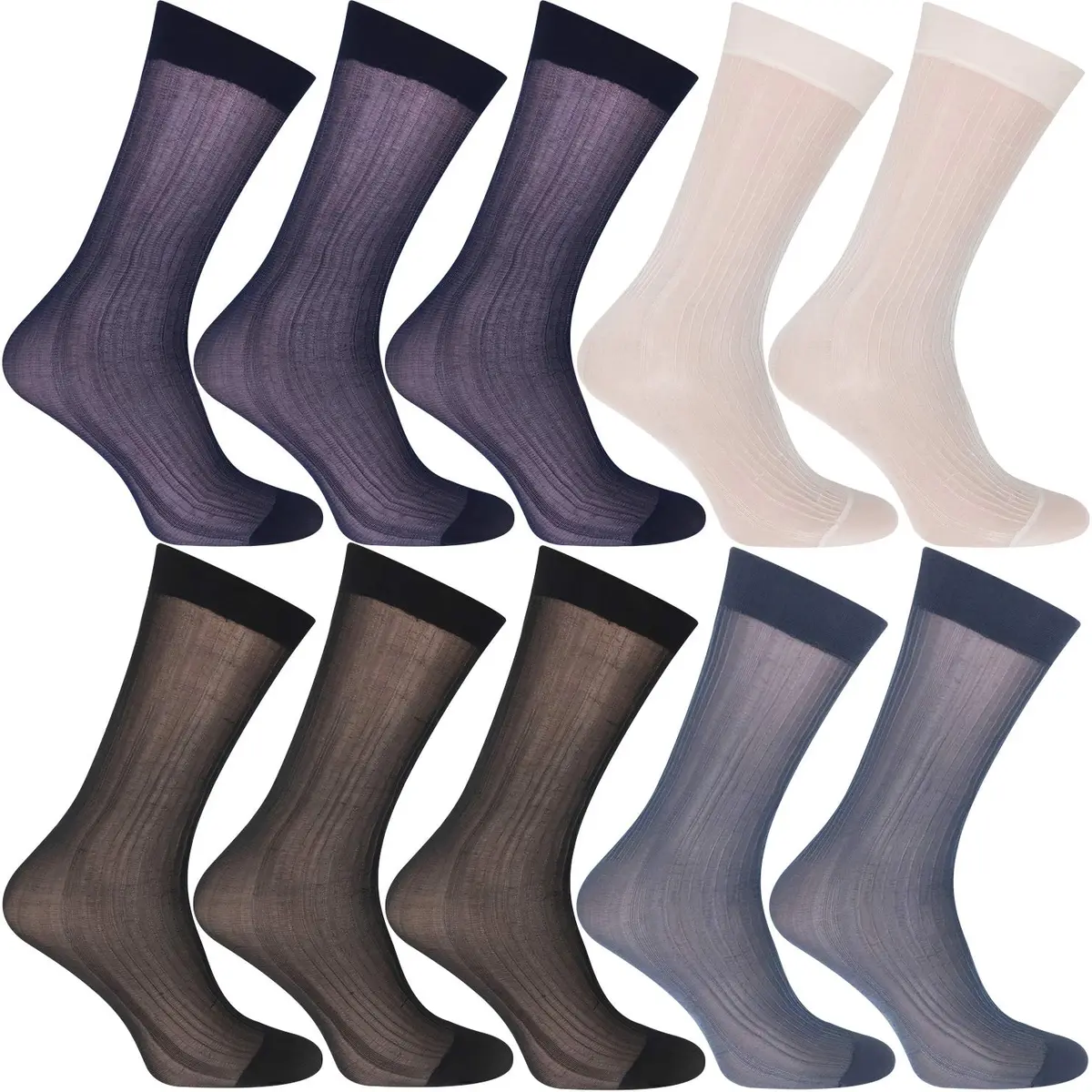 Uaussi Mens Ultra Thin Dress Socks Silk Sheer Mid Calf | Breathable, Moisture-Wicking & Durable (120 chars) - main product image