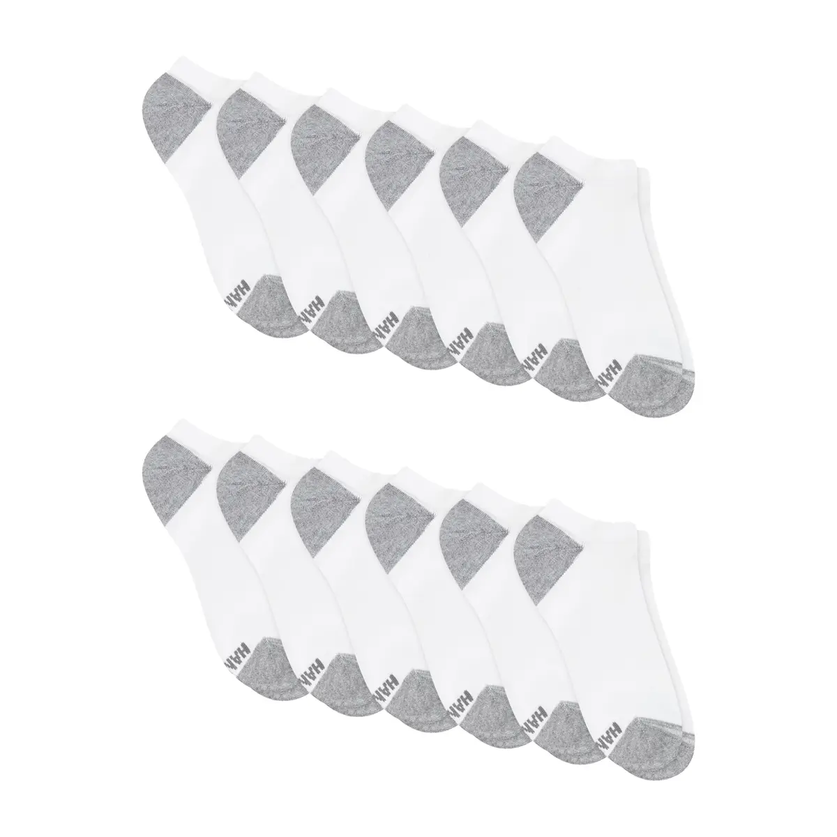 Hanes Men's X-Temp Lightweight No Show Socks 12-Pair Pack White | Breathable, Cool & Dry Fit - view 5