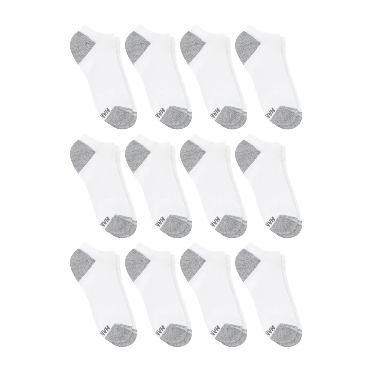Hanes Men's X-Temp Lightweight No Show Socks 12-Pair Pack White | Breathable, Cool & Dry Fit - view 2