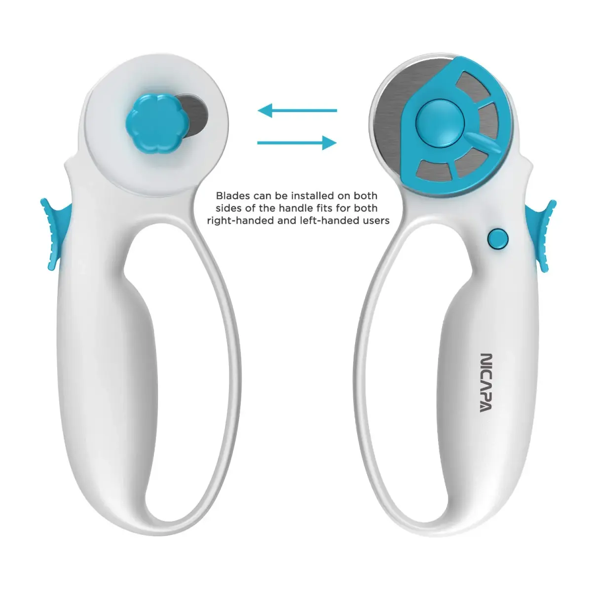 NICAPA 45mm Rotary Cutter with 5 Extra Blades | Ergonomic Comfort Loop for Sewing & Quilting - view 3
