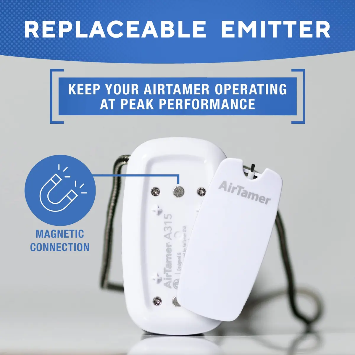 AirTamer Advanced A315W Personal Air Purifier Replacement Negative Ion Emitter Covers - White, 2-Pack | Negative Ion Emitter Covers for AirTamer A315W - view 3