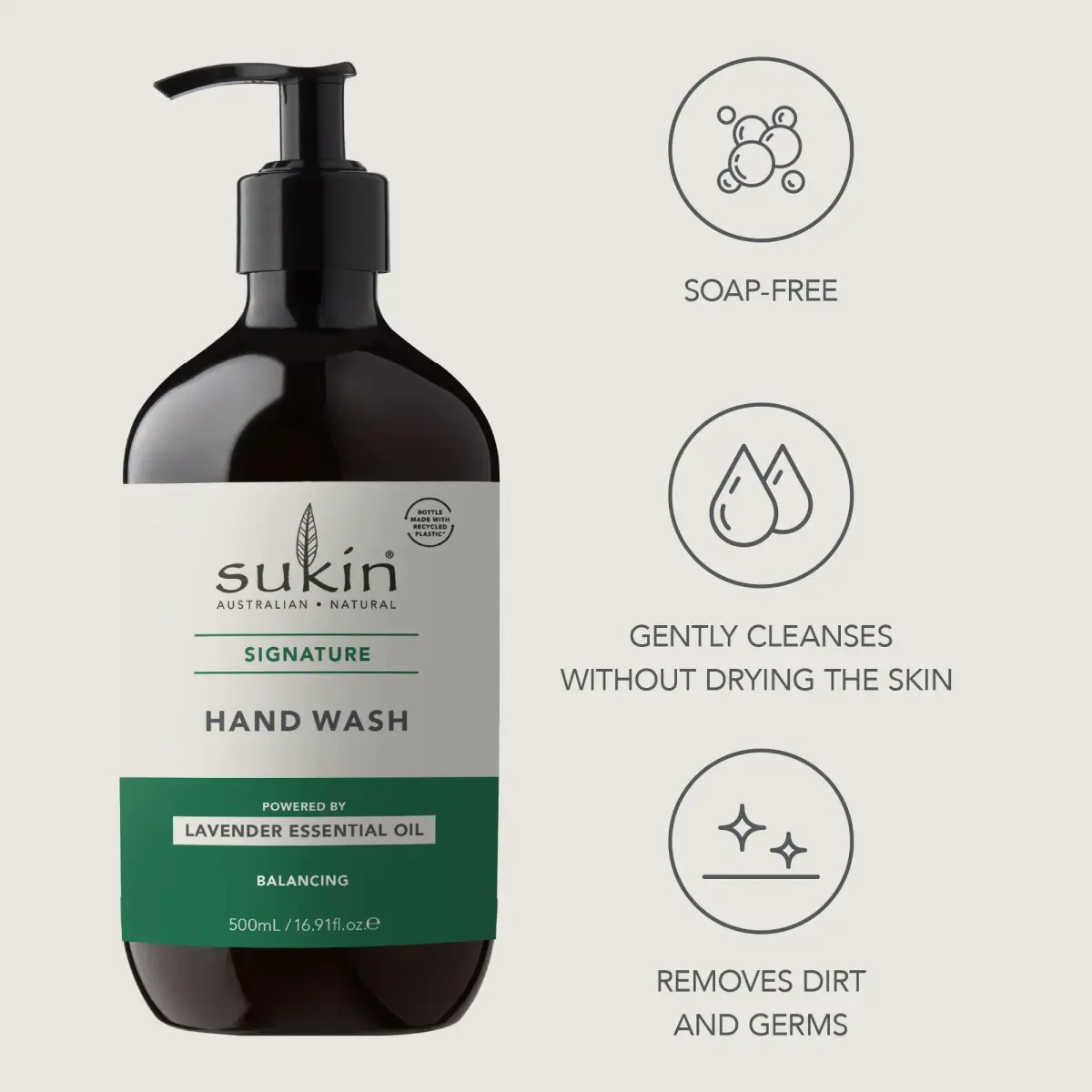 Sukin Cleansing Hand Wash Signature Collection 250ml (8.46 Fl Oz) | Gentle Cleanser for All Skin Types - view 5