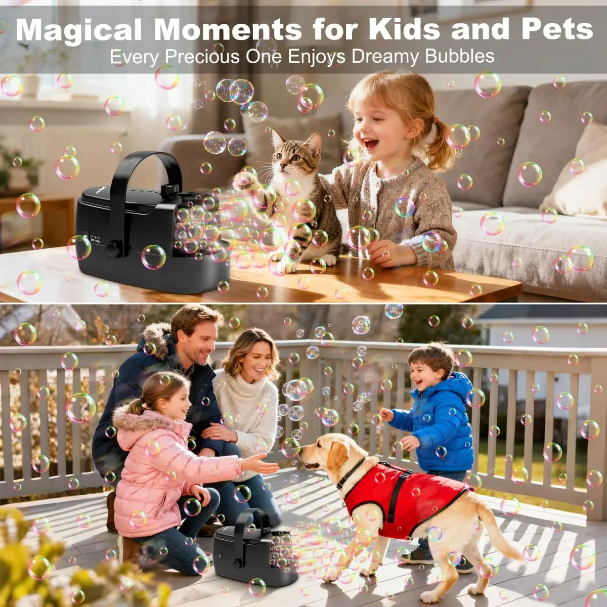 Zerhunt Durable Bubble Machine for Party | 18000+ Bubbles/Min High Output | 320ml Tank, 30 Min Playtime | ASTM Certified - view 7