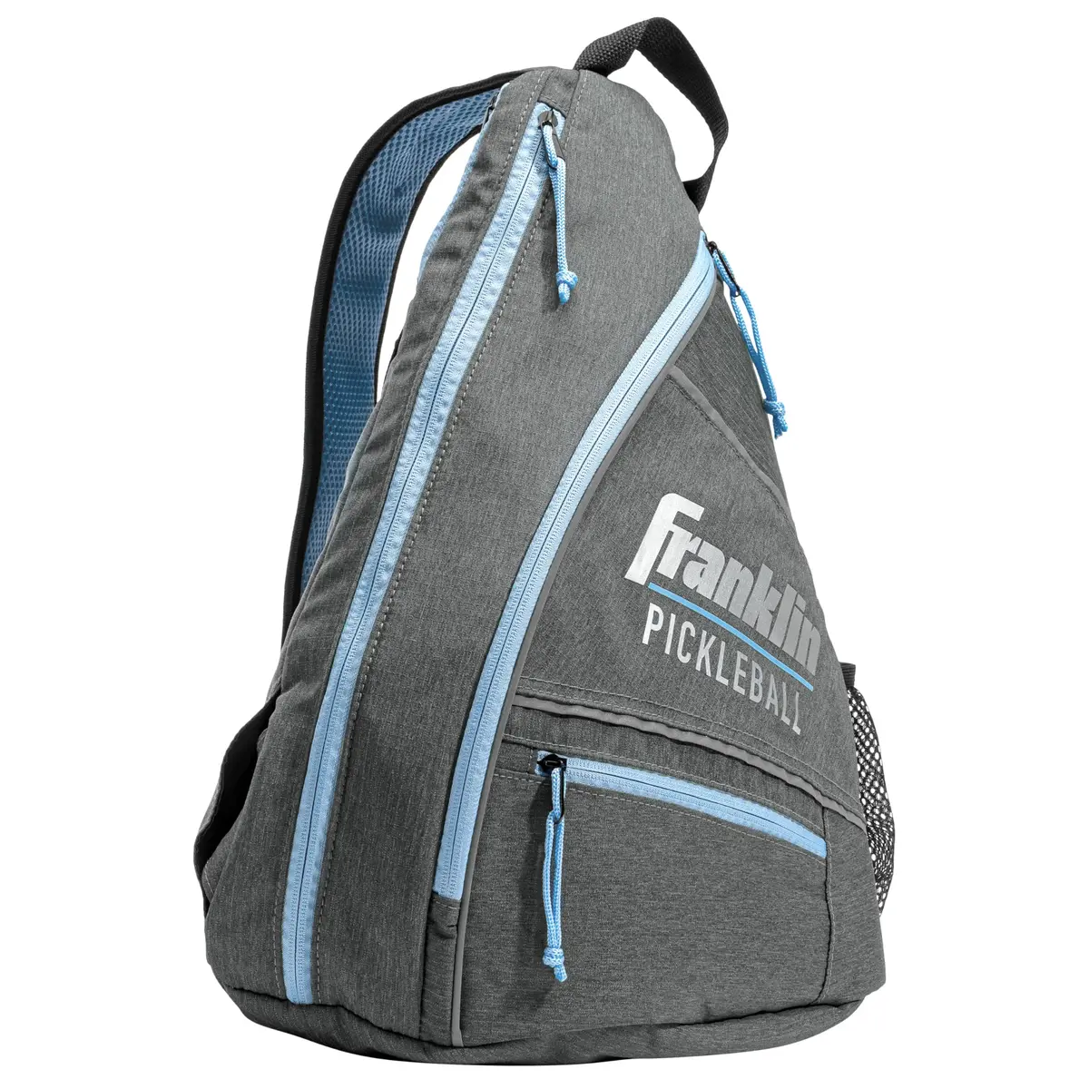 Franklin Sports Pickleball Sling Bag - Holds 6 Paddles, Gray/Blue | Durable Polyester, Adjustable Strap - main product image