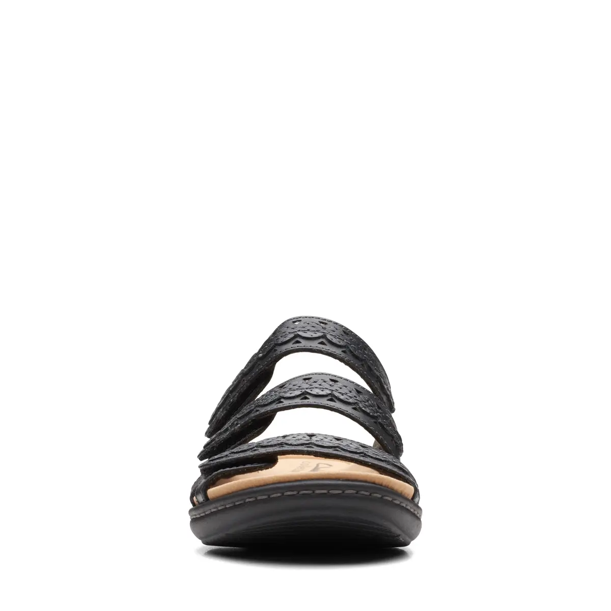 Clarks Women's Laurieann Cove Flat Sandals Black Leather 8.5 Narrow | 24/7 Comfort & Versatility - view 5