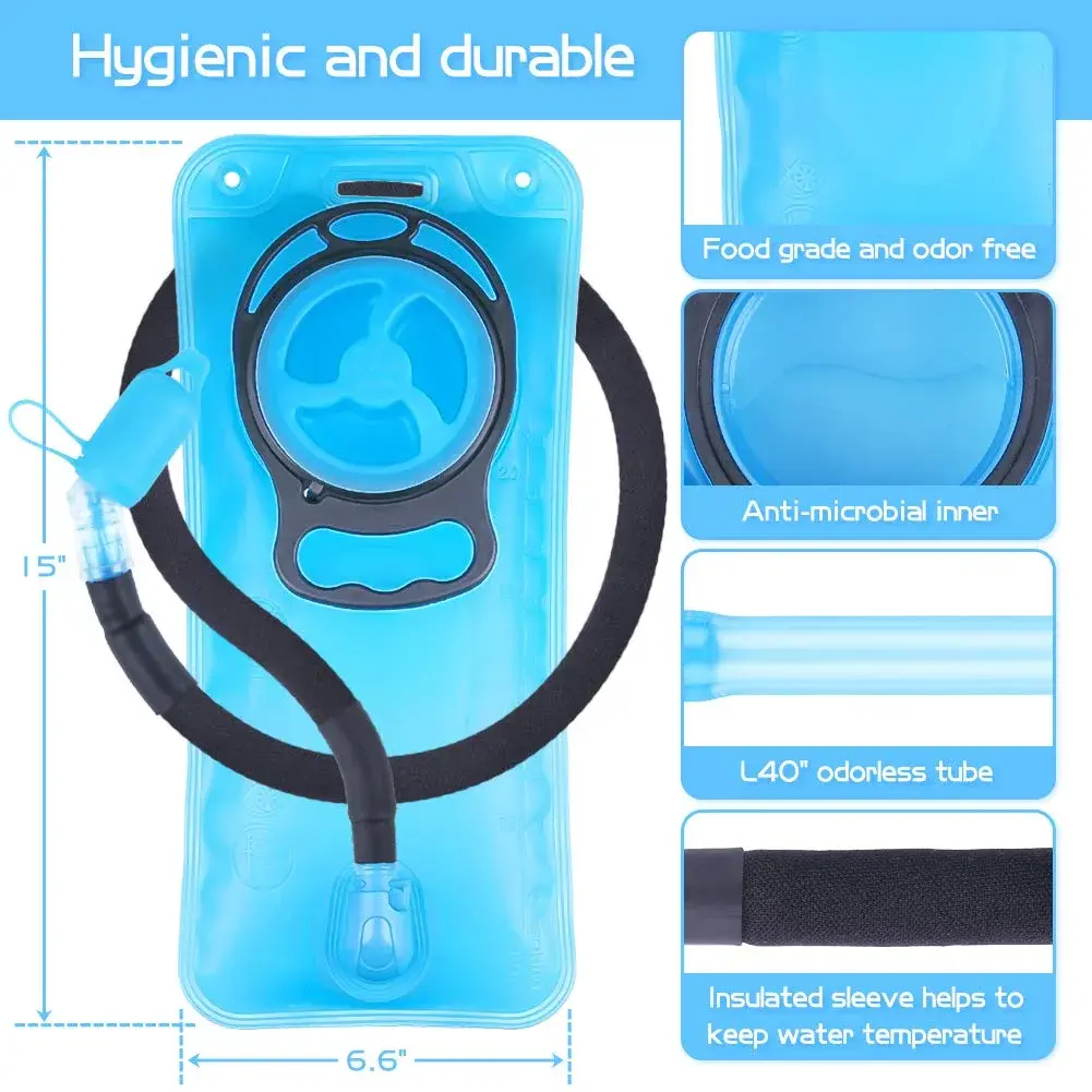 LANNEY 2L Hydration Bladder with Insulated Tube | Leak-Proof Water Storage Bag for Hiking Backpacks - view 2