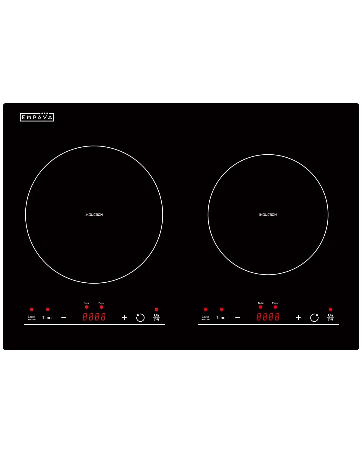 Empava 12-Inch 2-Burner Electric Induction Cooktop with Smooth Glass Surface, 120V | ETL Certified USA Engineered - main product image