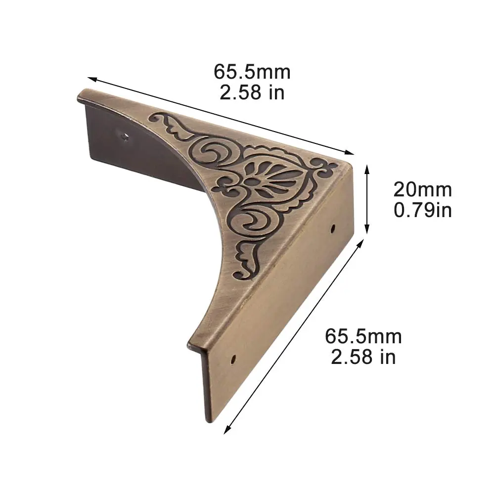 RFORPLY Metal Corner Protector 65.5mm (2.58") Antique Bronze | Protects Furniture Edges & Covers Damage - view 5