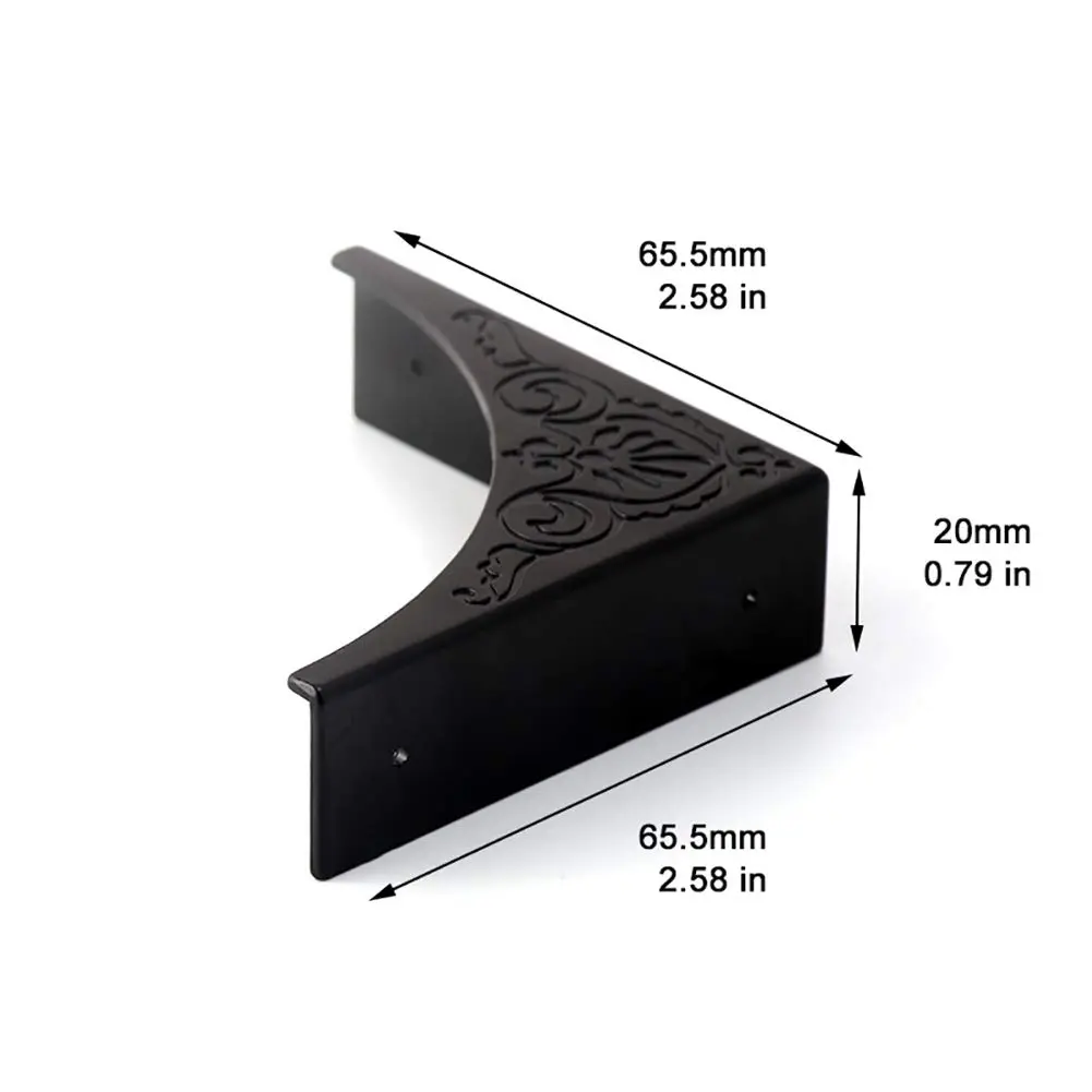 RFORPLY Black Metal Corner Protector 4 Pcs Antique Edge Safety Guard | Covers Damaged Corners - view 5