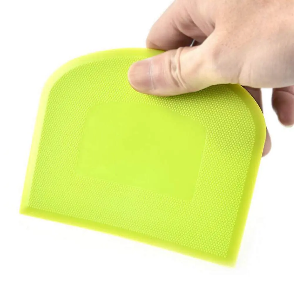 lasenersm Plastic Dough Scraper Set with 2 Flexible Bowl Scrapers, White & Green | 12 x 9.5cm (4.72" x 3.74") - view 5