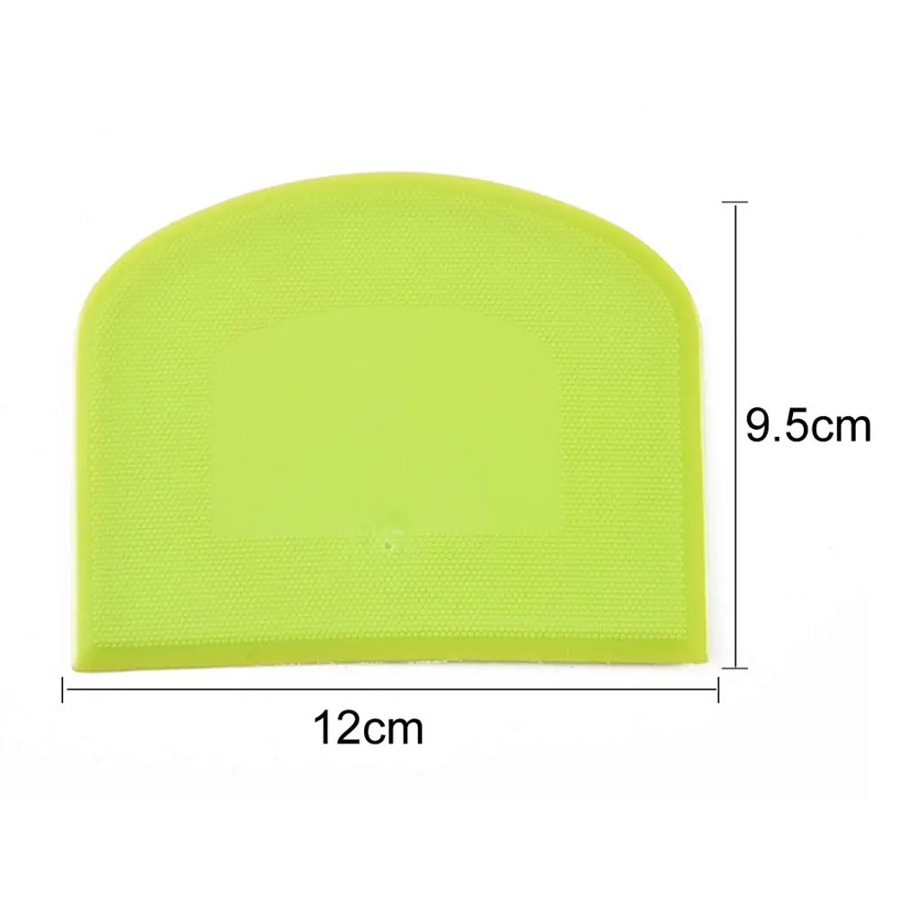 lasenersm Plastic Dough Scraper Set with 2 Flexible Bowl Scrapers, White & Green | 12 x 9.5cm (4.72" x 3.74") - view 3