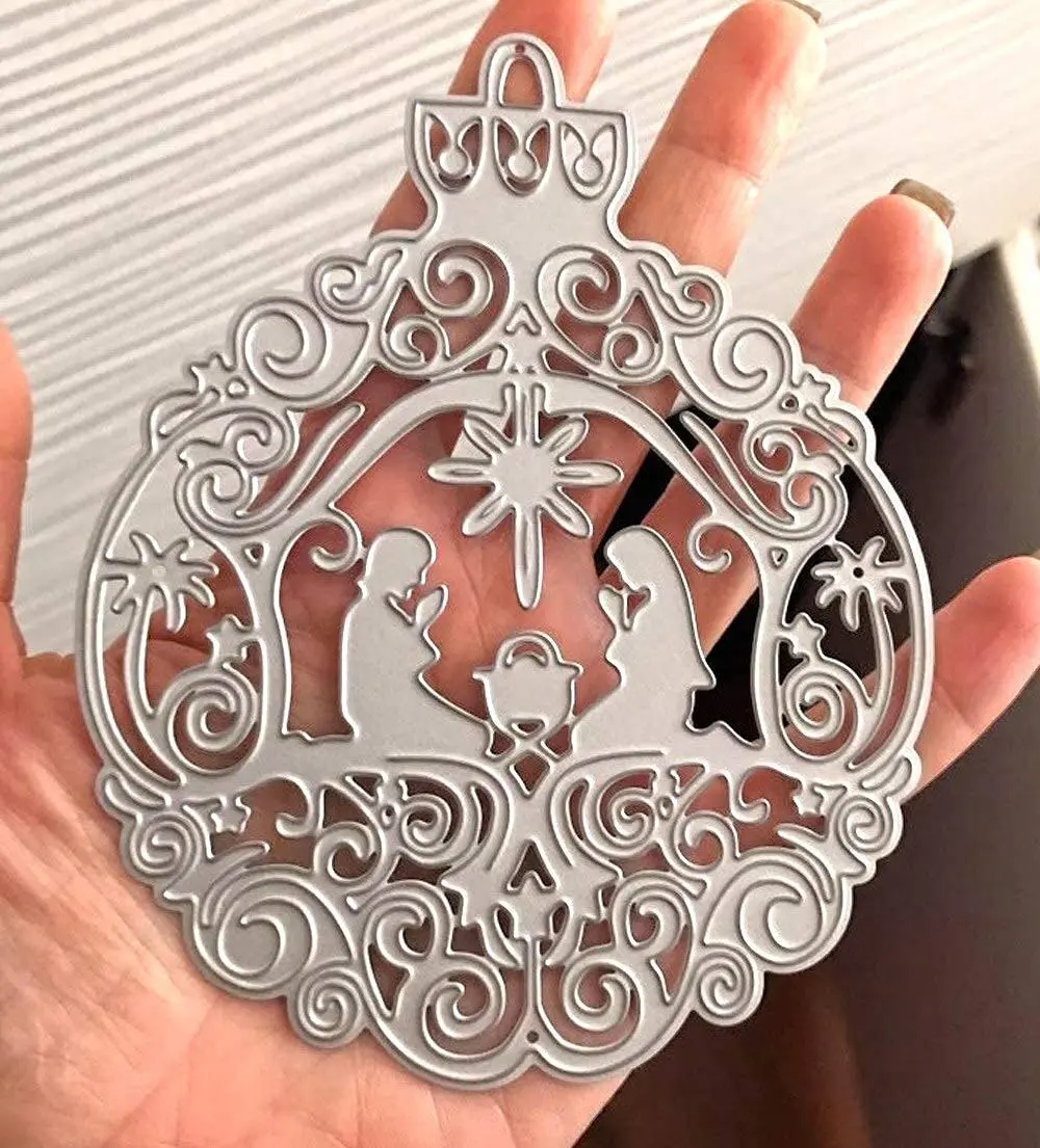 DIY Scrapbooking Artist Nativity Ornament Metal Cutting Dies | 10.1cm x 10.9cm (4.06in x 5.04in) - main product image