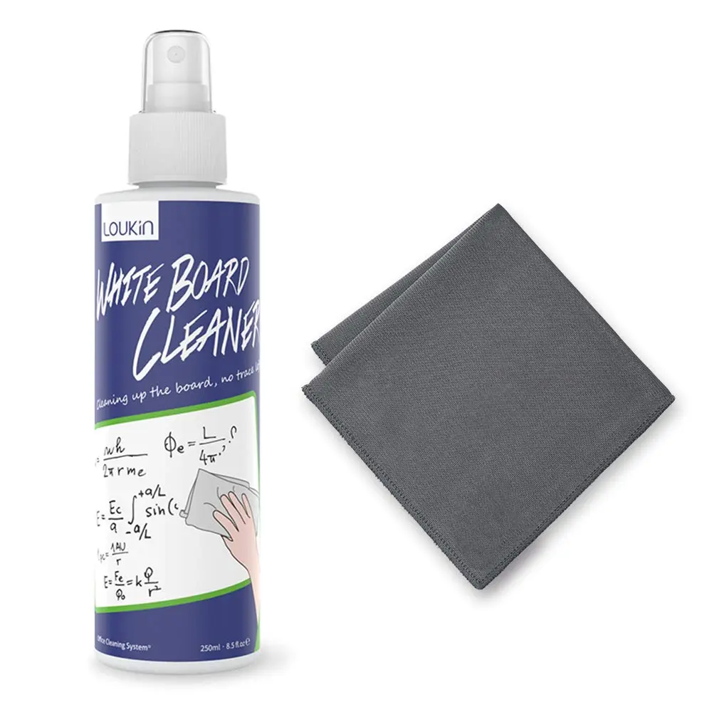 loukin Dry Erase Cleaner Spray 250ml (8.5 fl oz) | AP Certified Non-Toxic Whiteboard Cleaner with Microfiber Cloth - main product image