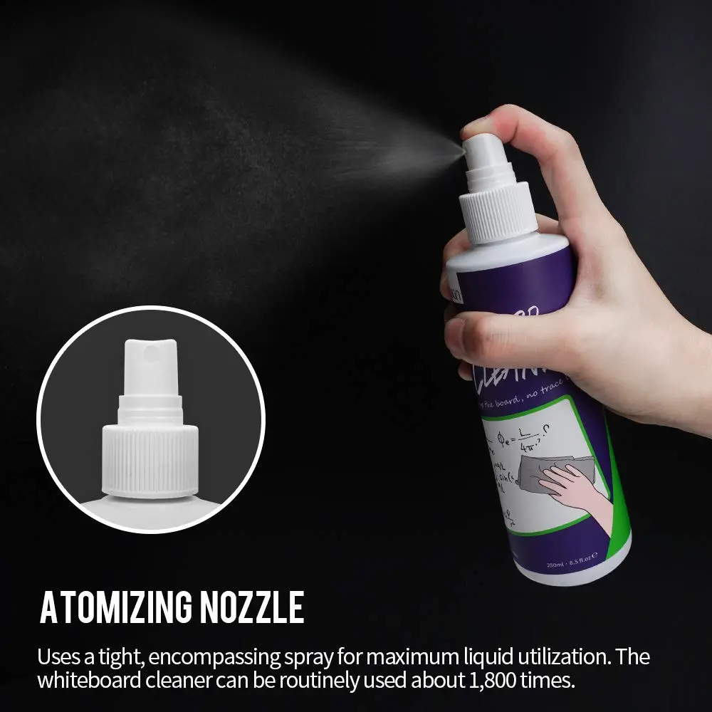 loukin Dry Erase Cleaner Spray 250ml (8.5 fl oz) | AP Certified Non-Toxic Whiteboard Cleaner with Microfiber Cloth - view 4